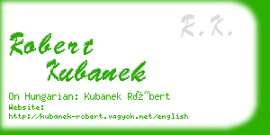 robert kubanek business card